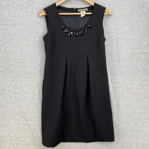 Jigsaw Dress Womens 6 Black Wool Sleeveless Empire Career Embellished Zipper